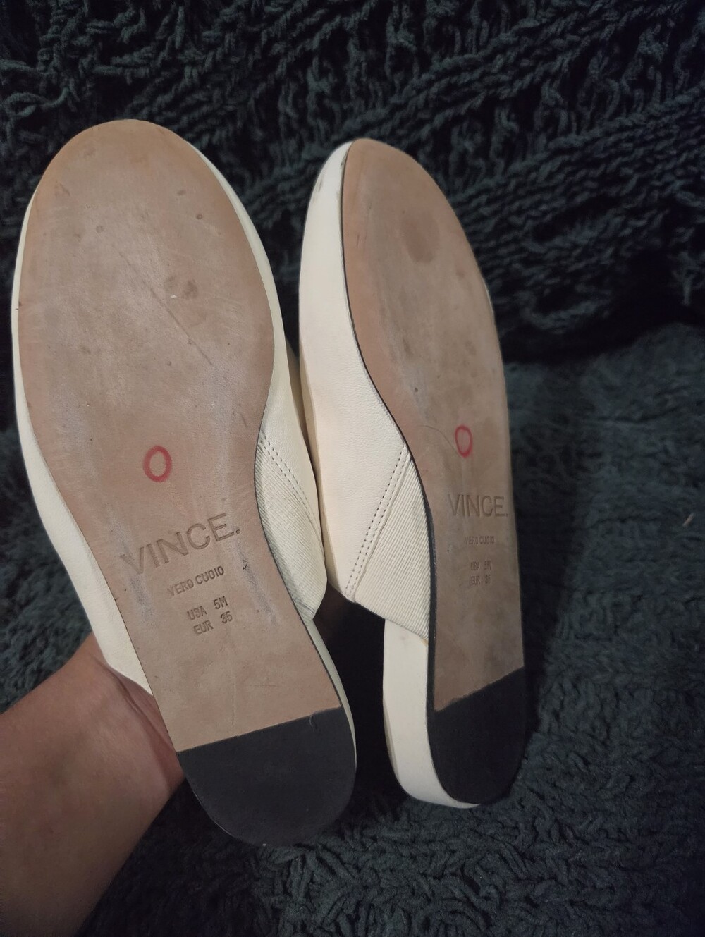 Vince Cream Slip-On Mule Shoes - Picture 8 of 9